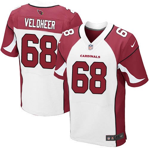 Men's Elite Jared Veldheer Nike Jersey White Road - #68 NFL Arizona Cardinals